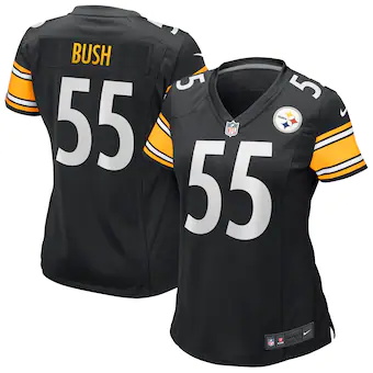 womens nike devin bush black pittsburgh steelers game jerse